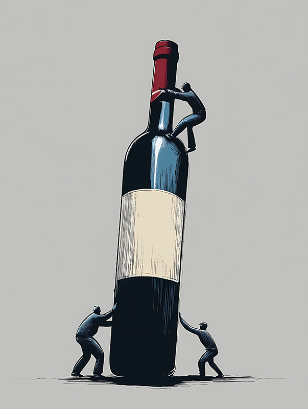 Abstract poster inspired by working on a bottle of wine - TenStickers