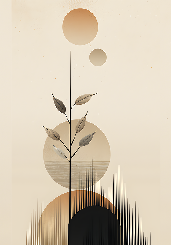 Plant poster abstract boho plant art - TenStickers