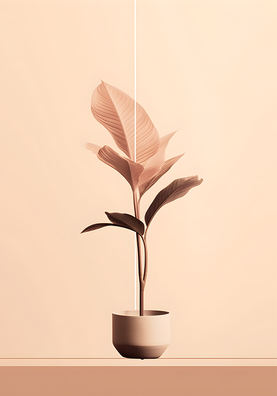 Plant poster of a vertical beige plant - TenStickers