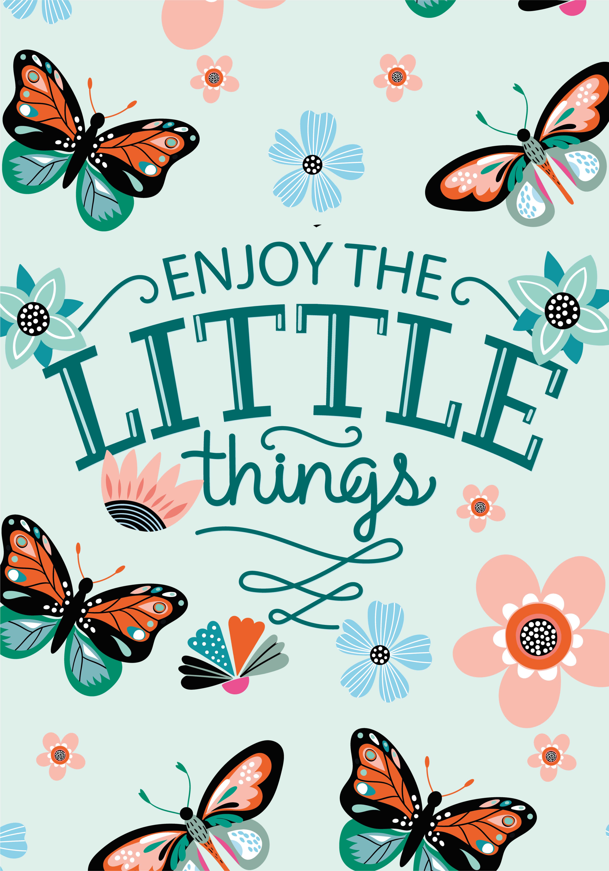 Flower poster cherish the small moments - TenStickers