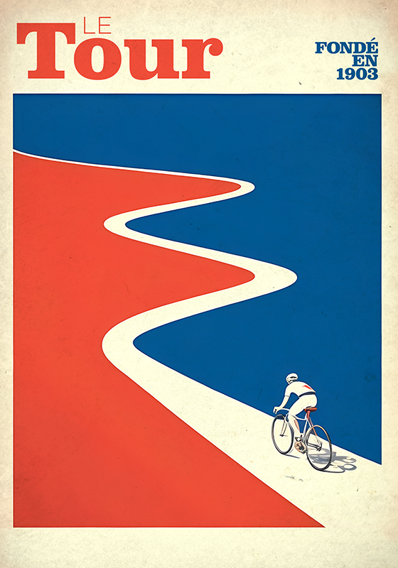 Vintage tour cycling poster - TenStickers