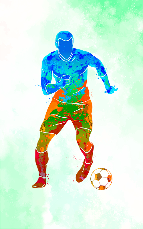 Football poster watercolor player print - TenStickers
