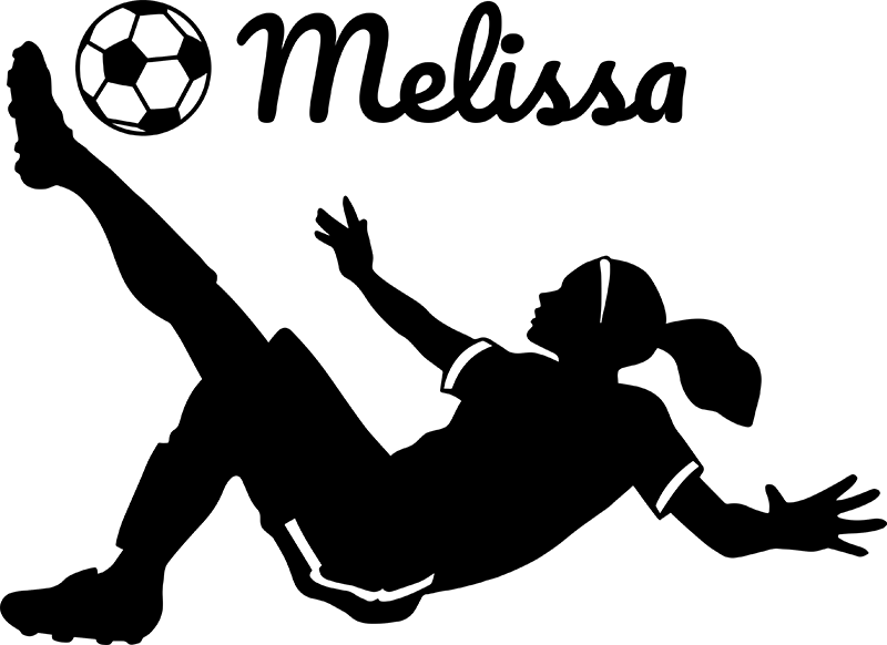 Football poster customizable female soccer player - TenStickers