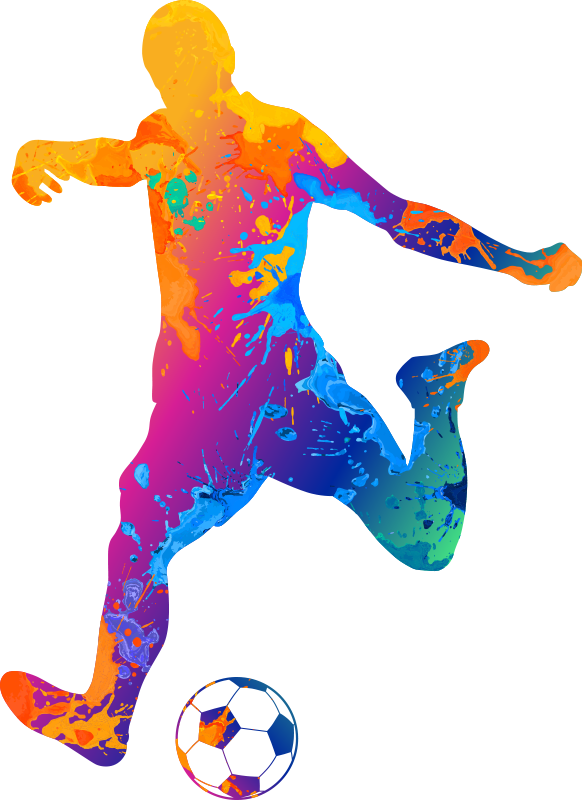 Football poster with paint splashed soccer art - TenStickers