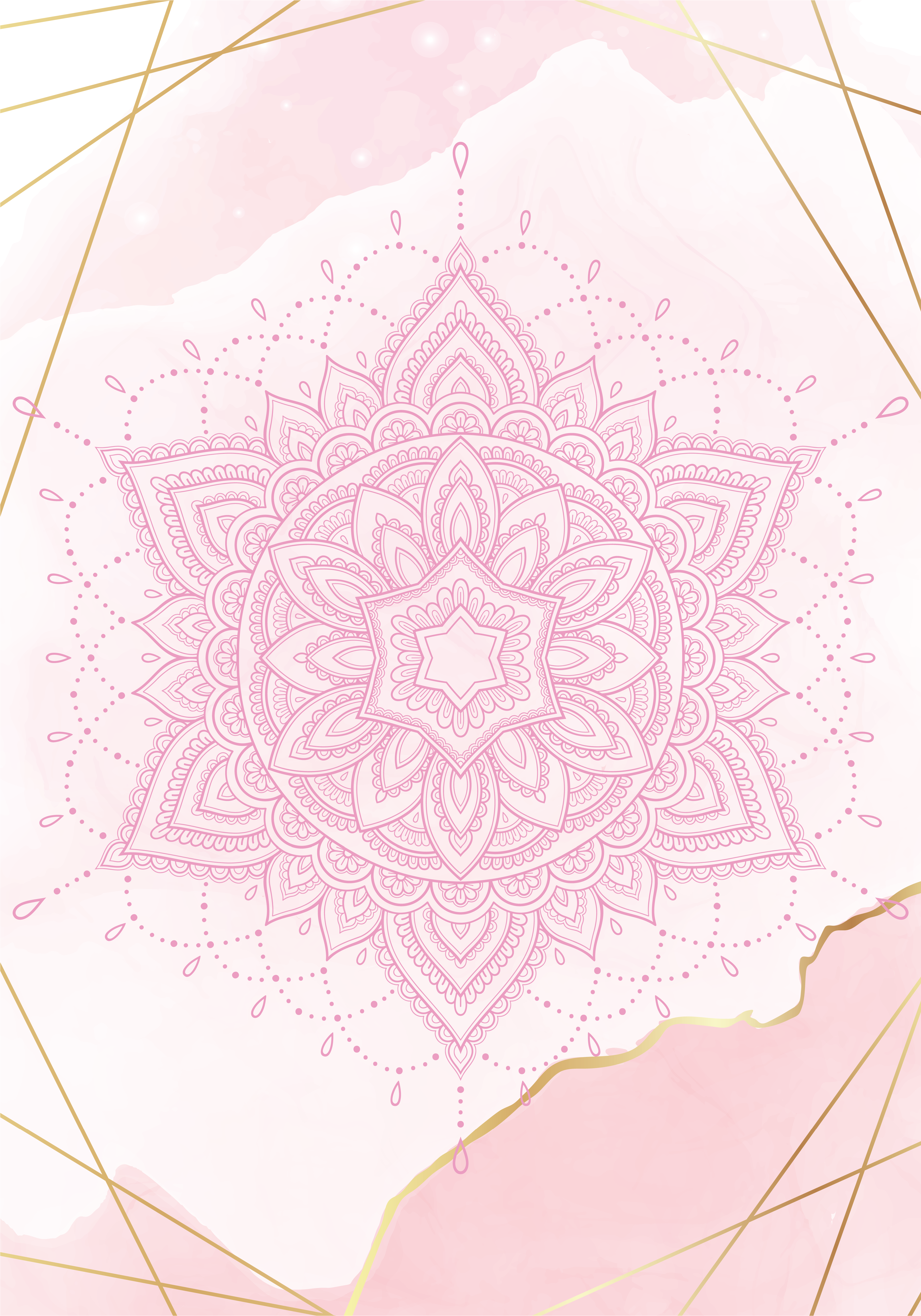 Pink Watercolor Mandala zen poster - TenStickers