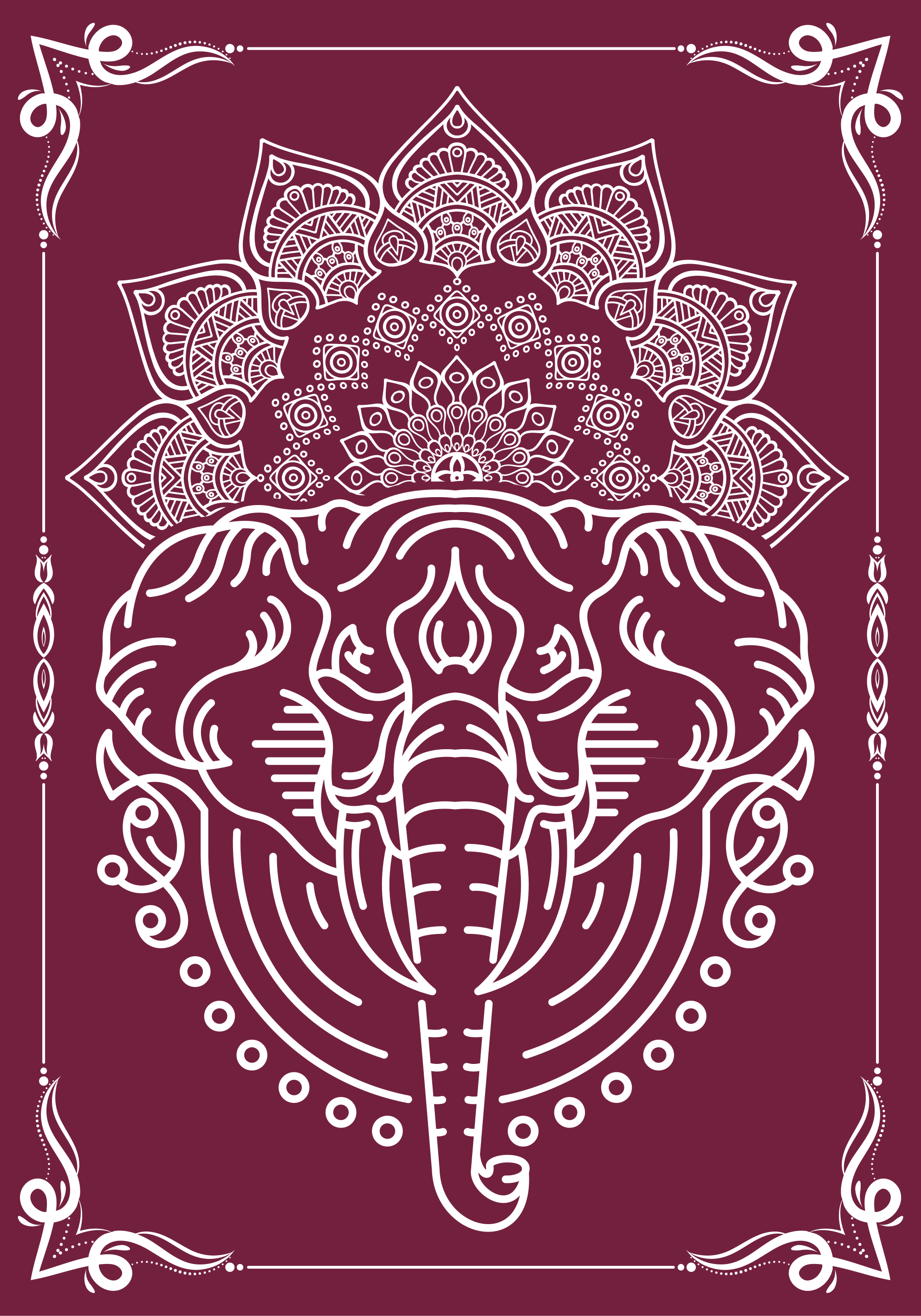 Elephant mandala poster print - TenStickers