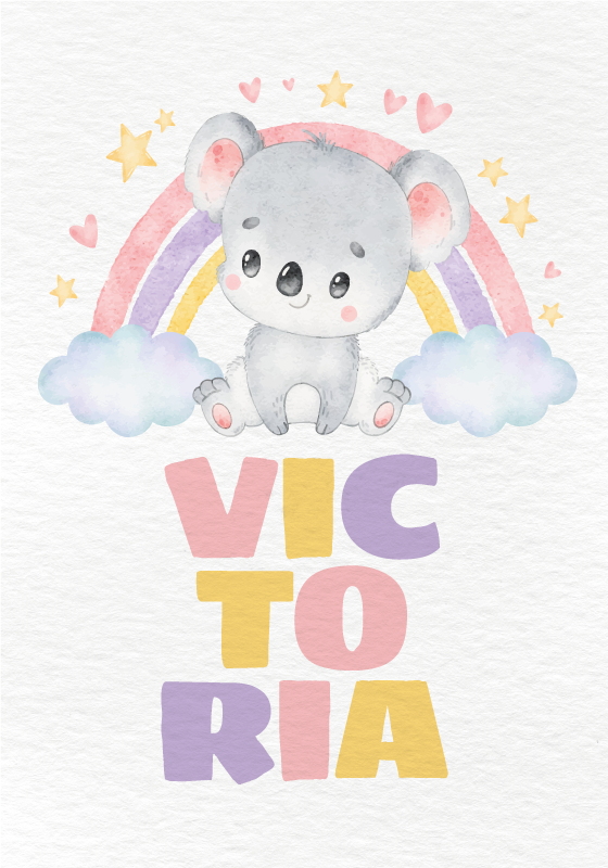 Koala Rainbow nursery poster - TenStickers
