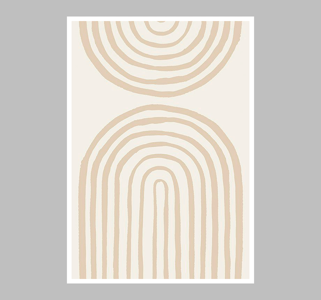 Soft Lines In Beige Abstract Wall Poster - TenStickers