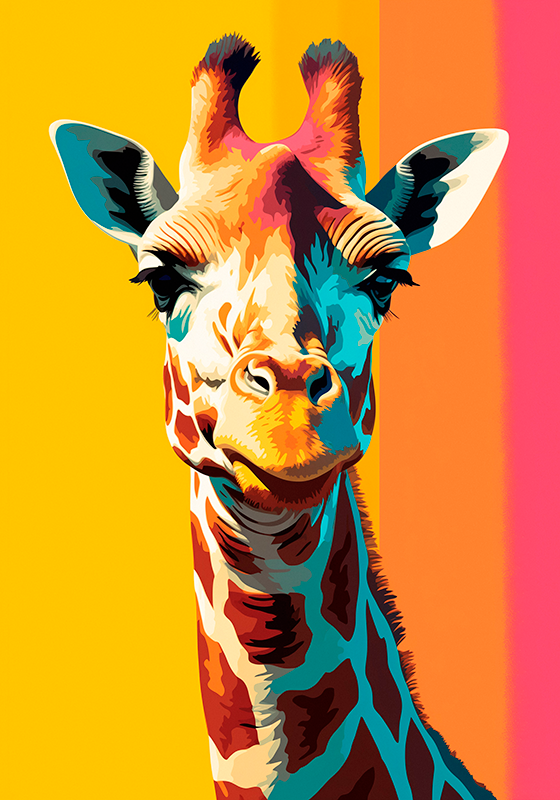 giraffe portrait pop art poster - TenStickers
