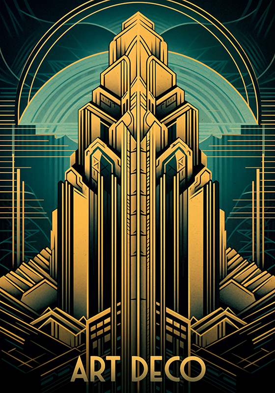 Art deco tower Art Déco poster - TenStickers