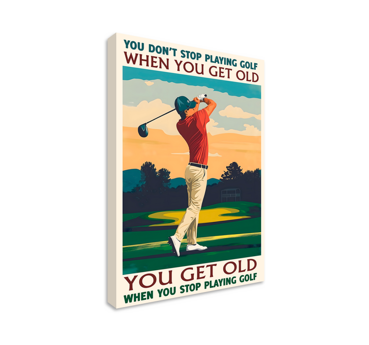 Playing golf sports canvas art - TenStickers
