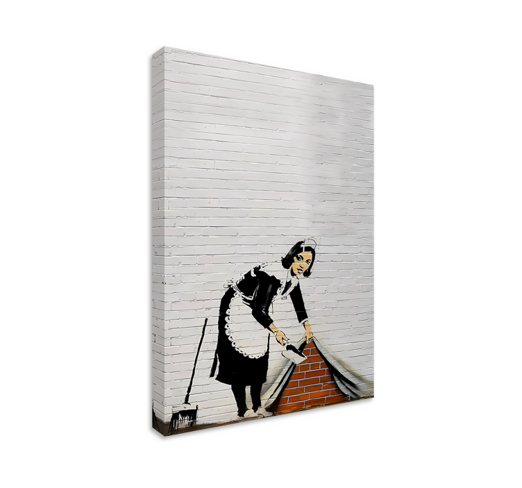 Cleaning lady canvas art decoration  - TenStickers