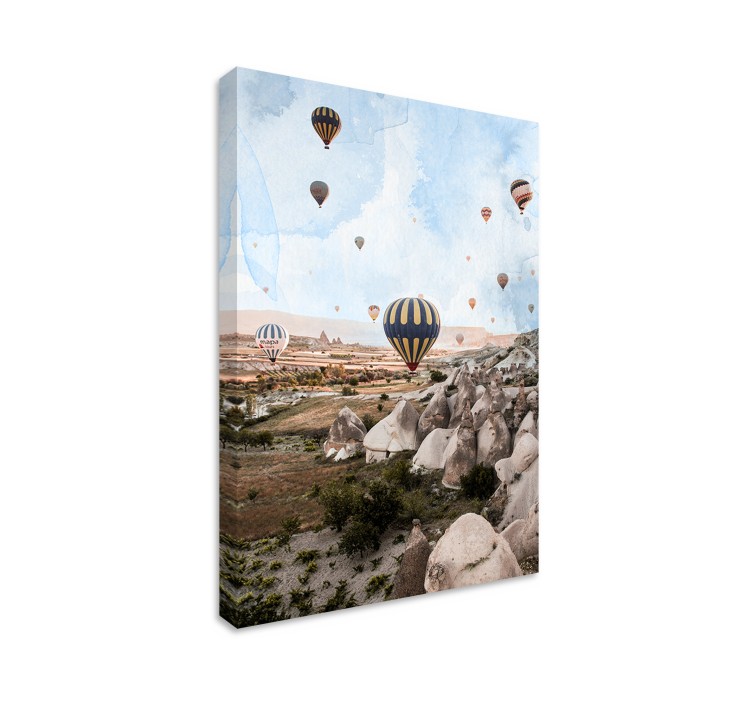Hot Air Balloon Adventure landscape canvas - TenStickers