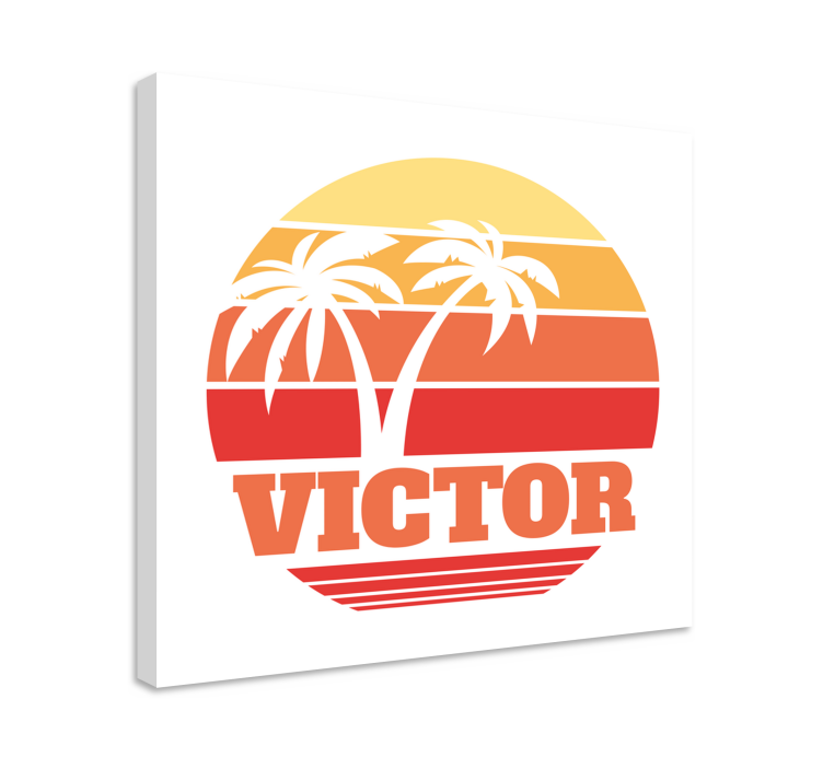 Sunset Palms Personalization custom canvas print - TenStickers