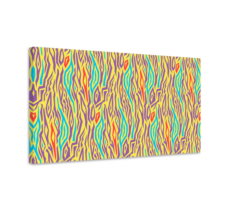 Geometric canvas abstract colorful lines - TenStickers