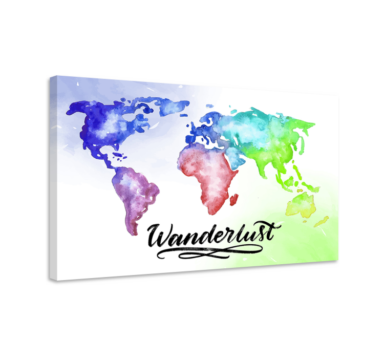 World map wall art vibrant global map - TenStickers