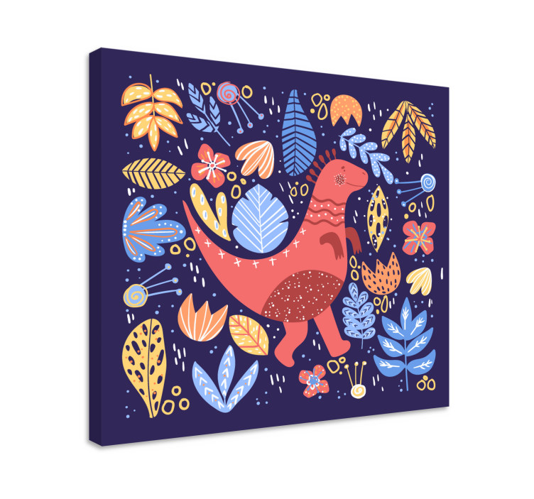 Dinosaur canvas wall art playful dino illustration - TenStickers
