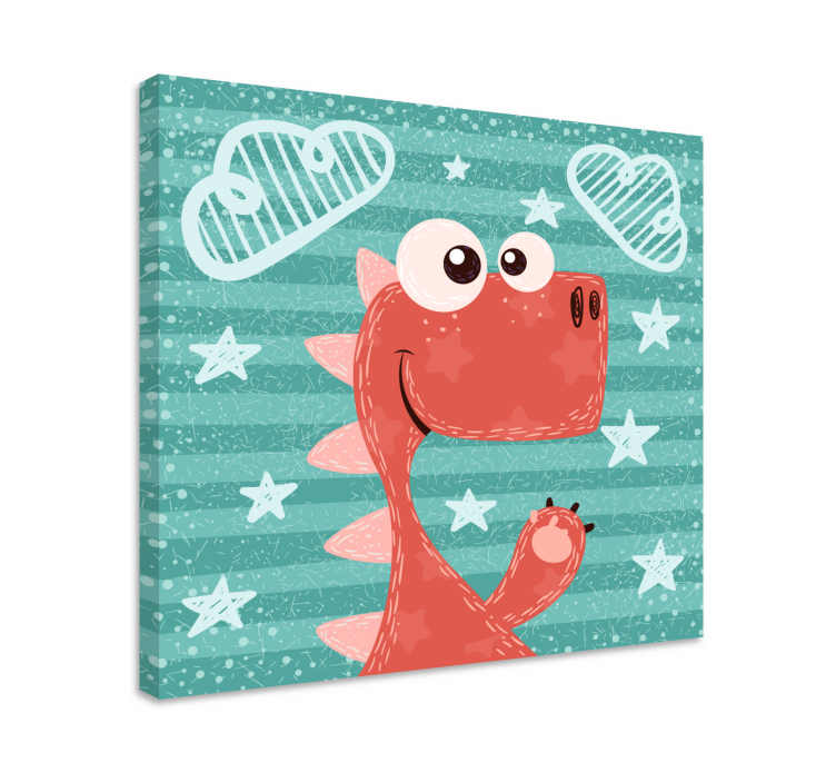 Dinosaur canvas wall art cute cartoon dinosaur - TenStickers