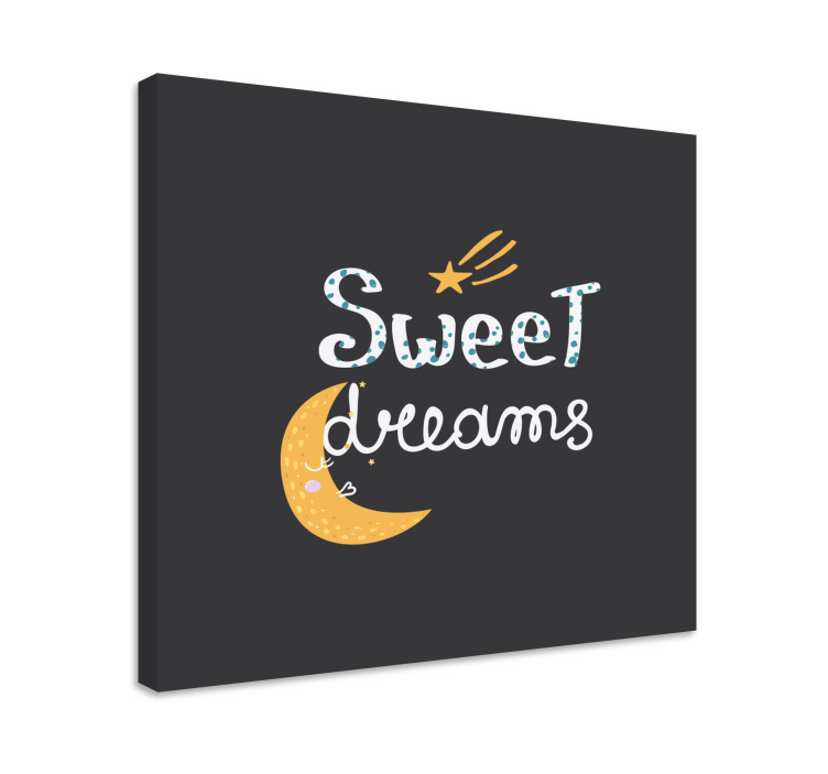 Sweet dreams moon quote canvas - TenStickers