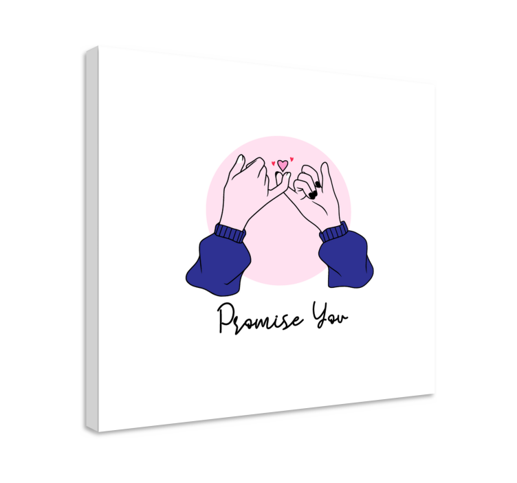 Quote canvas hands promise love - TenStickers