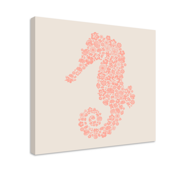 Elephant wallart seahorse floral art print - TenStickers