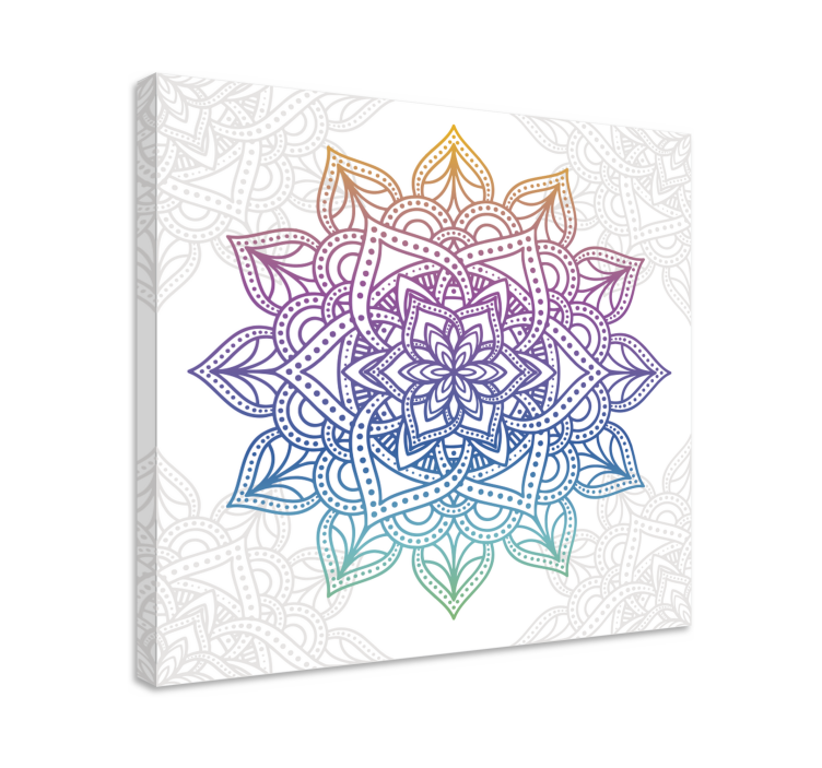 Zen canvas art intricate botanical mandala - TenStickers