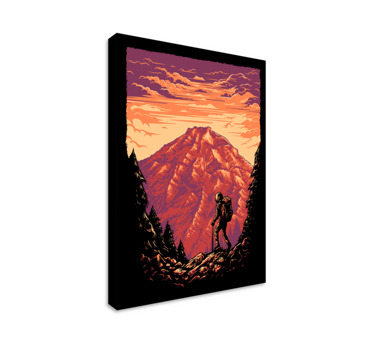 Landscape canvas mountain trekking journey - TenStickers