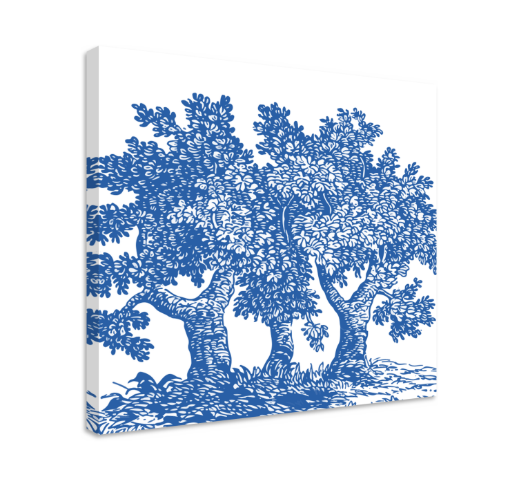 Tree canvas wall art three leafy trees - TenStickers