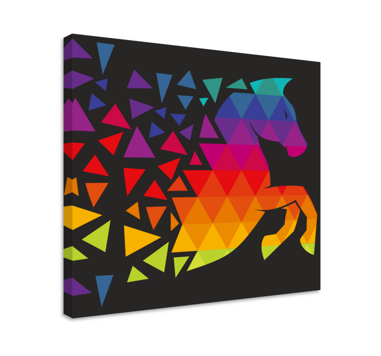 Horse wall art colorful geometric horse print - TenStickers