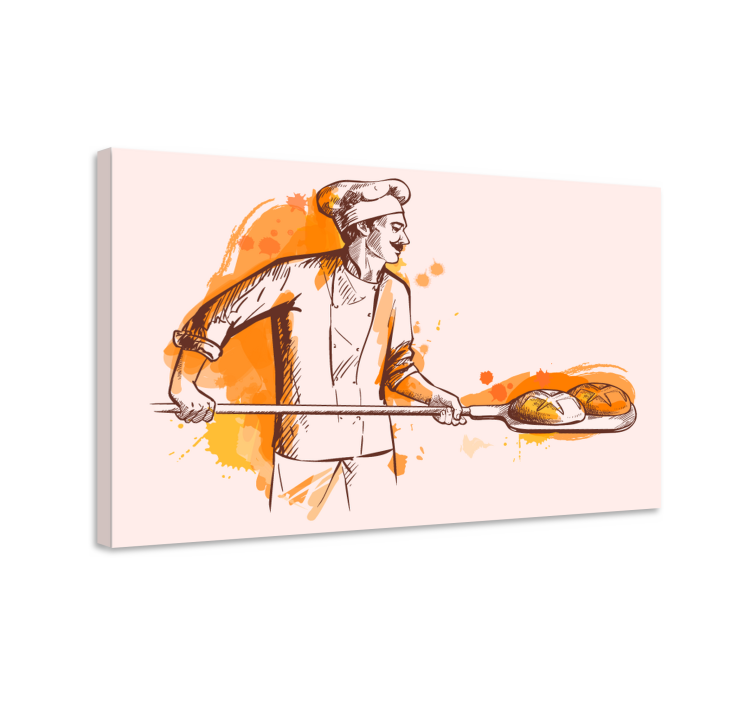 Fruit canvas wall art baker with bread - TenStickers