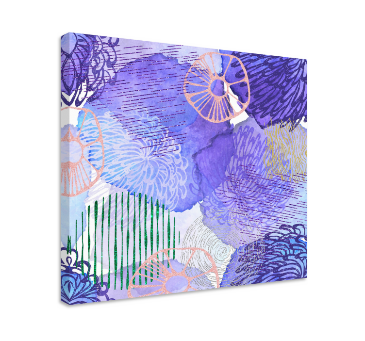 Flowers canvas in purple floral designs - TenStickers