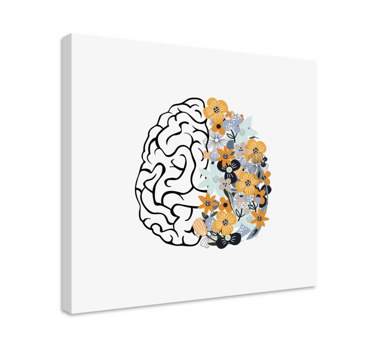 Flowers canvas brain with floral designs - TenStickers