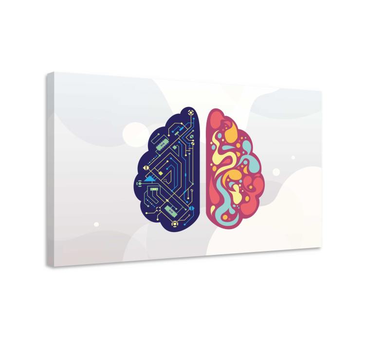 Fruit canvas wall art inspired by dual brain design - TenStickers