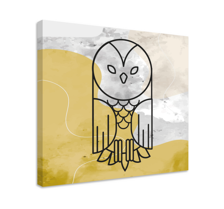 Animal canvas wall art minimalist owl silhouette - TenStickers