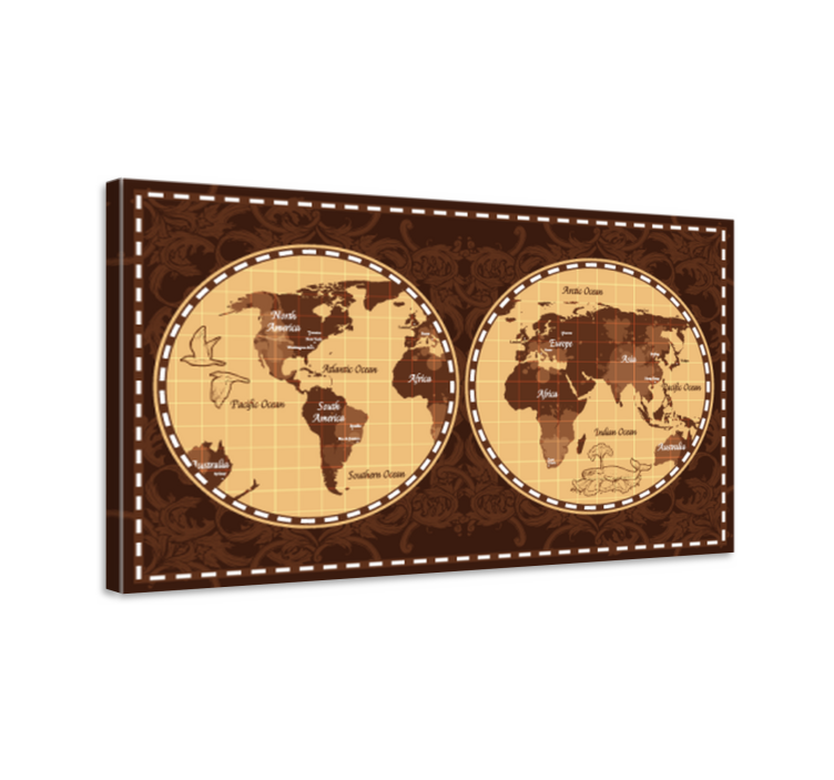 World map wall art retro global atlas - TenStickers
