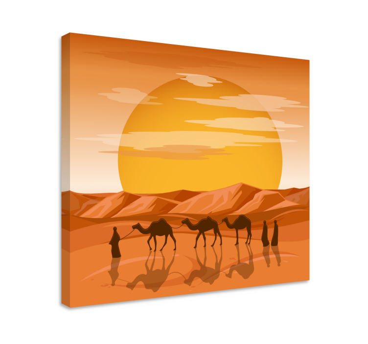 Desert sunset journey landscape canvas - TenStickers