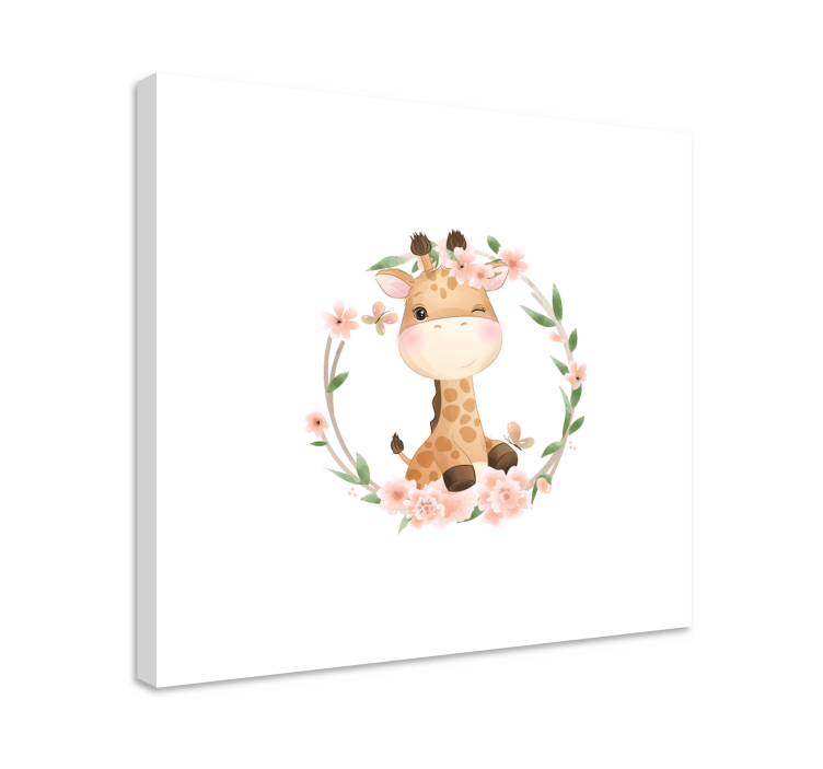 Animal canvas wall art adorable giraffe design - TenStickers