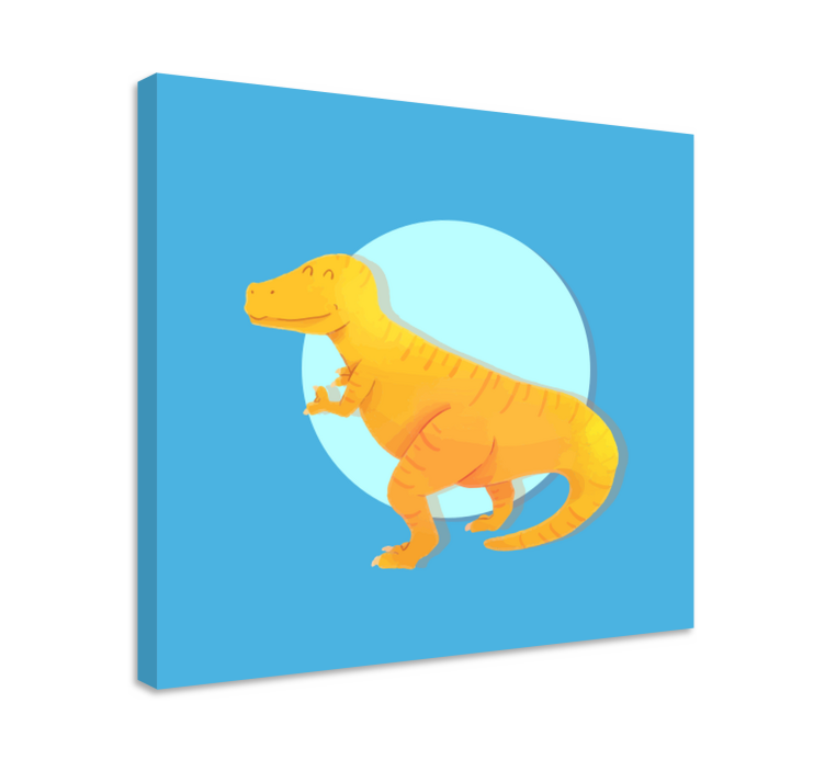 Dinosaur canvas wall art cheerful t-rex - TenStickers