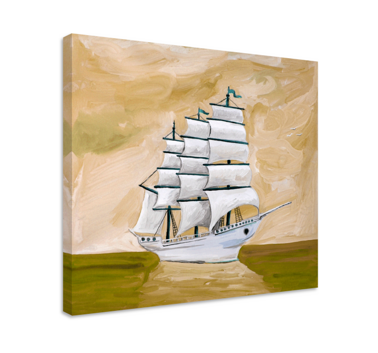 Cityscape wall art of a sailing vessel - TenStickers