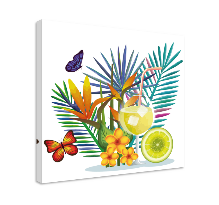 Flowers canvas tropical drink display - TenStickers