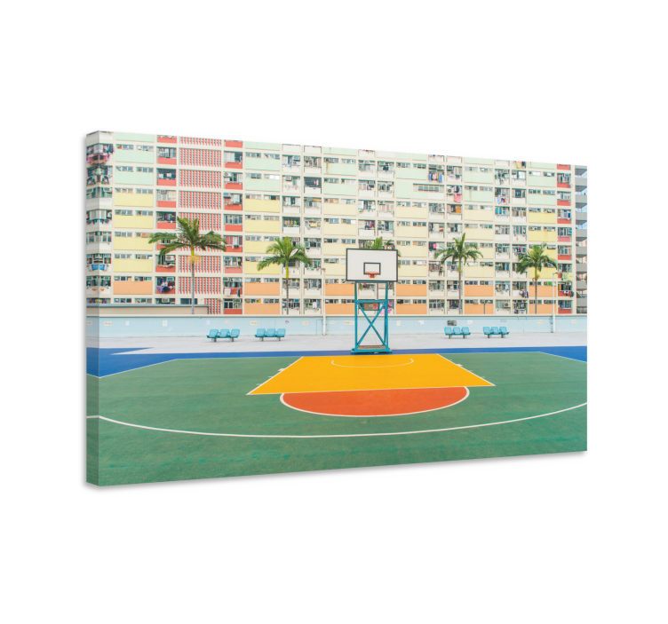 VIBRANT BASKETBALL COURT sports canvas art - TenStickers