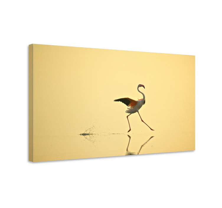 Bird canvas wall art elegant flamingo dance - TenStickers