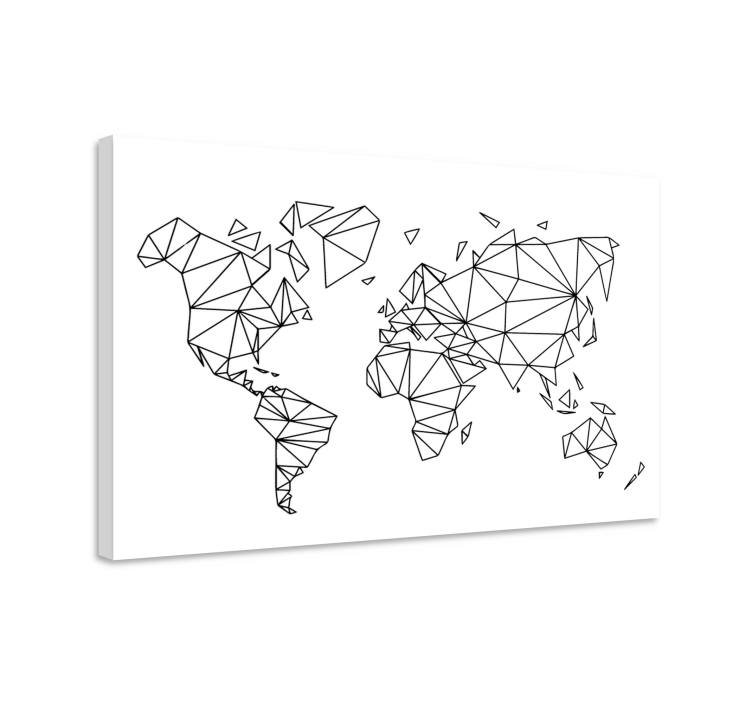 World map wall art geometric universe outline - TenStickers
