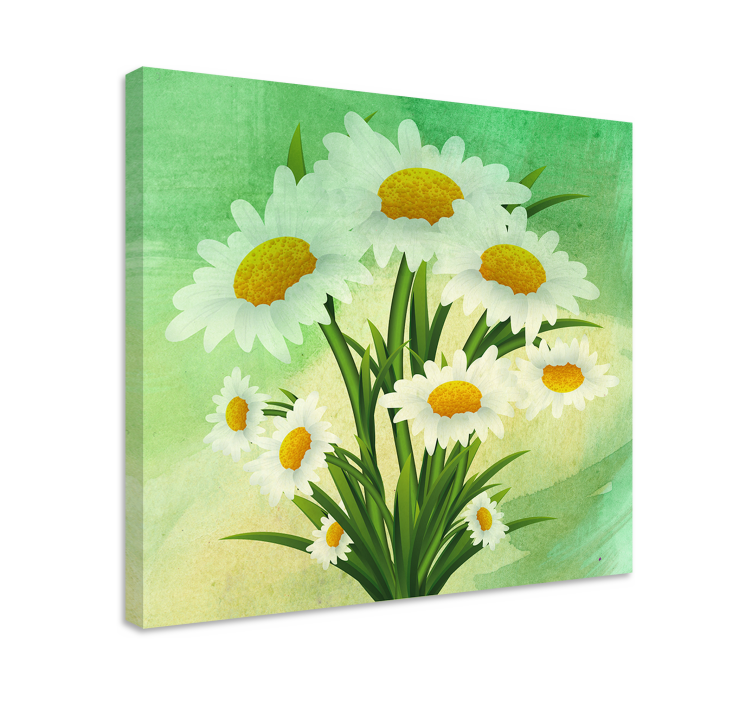 Flowers canvas daisies bouquet - TenStickers
