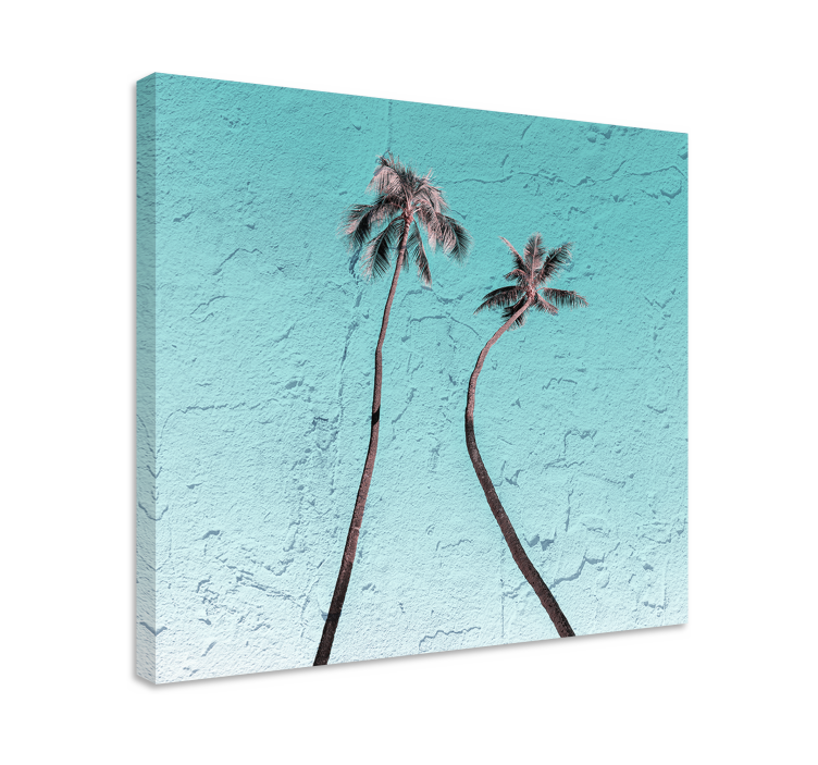 Flowers canvas with elegant palm trees - TenStickers
