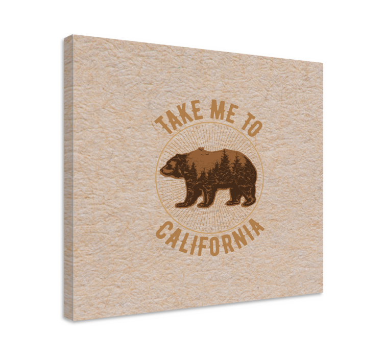 Animal canvas wall art california bear design - TenStickers