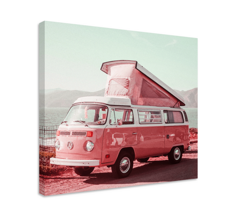 Cityscape wall art vintage camper van print - TenStickers