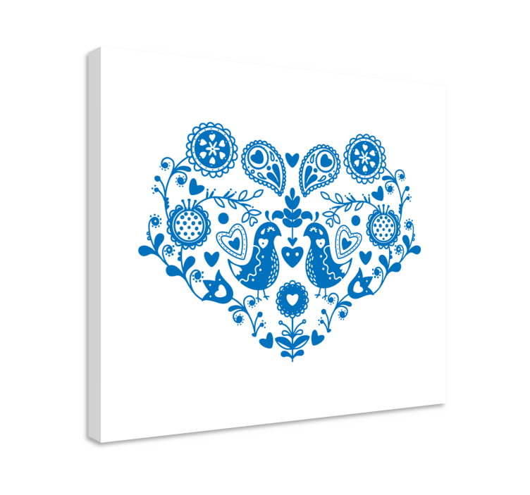 Fruit canvas wall art heart pattern birds - TenStickers