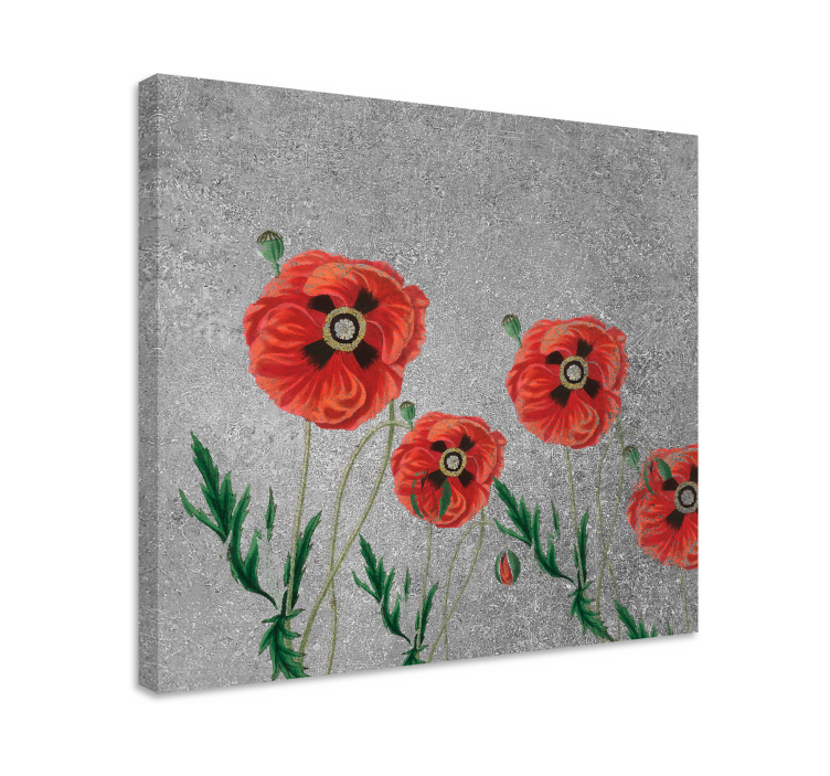 Vibrant poppy blooms flowers canvas - TenStickers