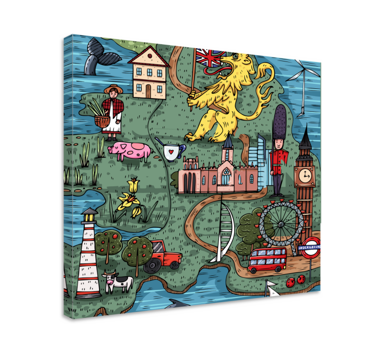 Cityscape wall art map of england - TenStickers